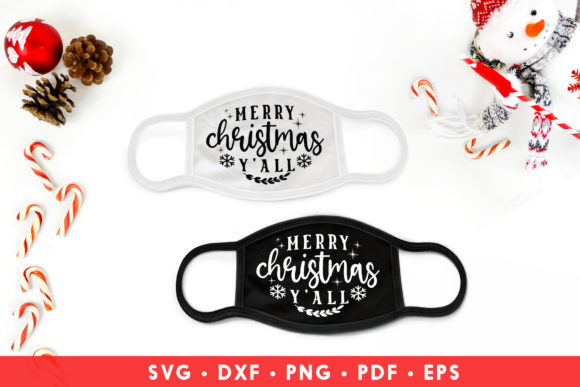 Christmas Mask SVG, Merry Christmas Yall